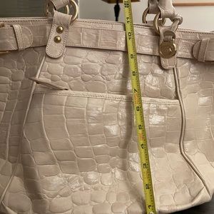 Brahmin white leather handbag